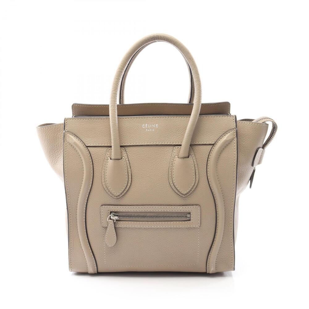 Celine Luggage Shopper Tote Bag Beige Tan Leather